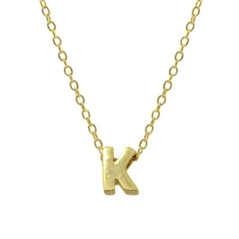 Initial K 18k gold plated initial necklace - Picture 2 of 6